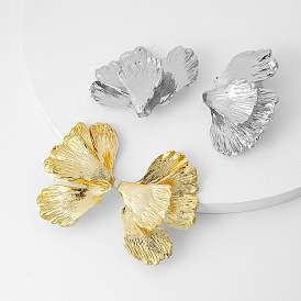 Leaf-shaped ginkgo leaf earrings style retro gold earrings women's earrings jewelry