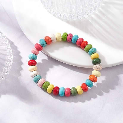 Браслеты-рондели из синтетической бирюзы для мужчин и женщин