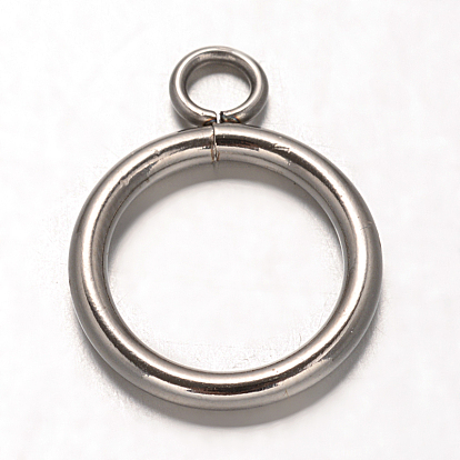 Ring Ion Plating(IP) 304 Stainless Steel Pendants