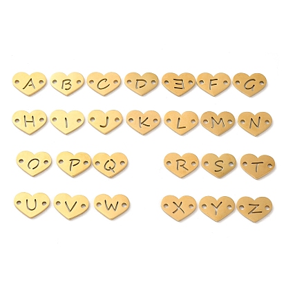 26Ионное покрытие (IP) 304 Подвески из нержавеющей стали, сердце с письмом, золотые