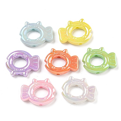 UV Plating Iridescent Acrylic Beads, Fish