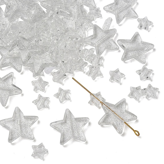 40 g 2 стили прозрачные акриловые бусины, блеск бисера, звезда