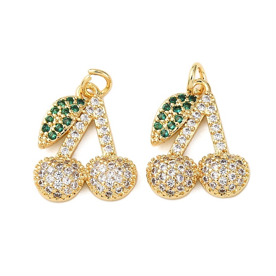 Латунные микро проложить кубического циркония подвески, стойки покрытие, долговечный, без свинца и без кадмия, вишневое очарование, с целью перехода в кольце