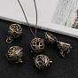 Round Brass Hollow Cage Pendants, For Chime Ball Pendant Necklaces Making, Lead Free & Cadmium Free, 31x29x25mm, Hole: 6x7mm