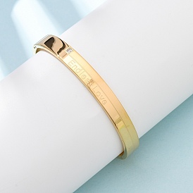 304 браслеты из нержавеющей стали с микропаве из кубических цирконий для женщин, слово бесконечная любовь, ионное покрытие (ip), долговечный