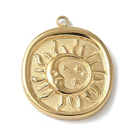 304 подвески из нержавеющей стали, ионное покрытие (ip), плоский круглый с подвесками в виде солнца