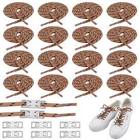 8 пряжка для шнурков из сплава, прямоугольные, с 8 парами шнурков из полиэфирного шнура