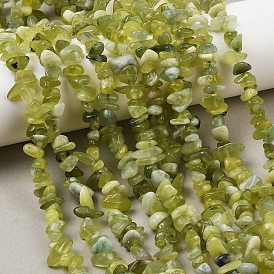 Natural Jade Chip Beads Strands, Chip