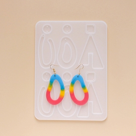 DIY Dangle Earring Silicone Molds, Resin Casting Molds, for UV Resin, Epoxy Resin Jewelry Making,  Mixed Shapes