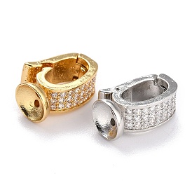 Латунные микропейв прозрачные кубические циркониевые бусины с подвесками, усилитель укороченный кулон залог, навесные поручительства, долговечный, овальные