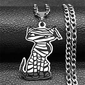 201 подвесные из нержавеющей стали ожерелья, мама-кошка