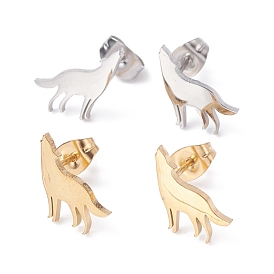 Wolf 304 Stainless Steel Stud Earrings for Women