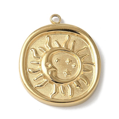 304 подвески из нержавеющей стали, ионное покрытие (ip), плоский круглый с подвесками в виде солнца