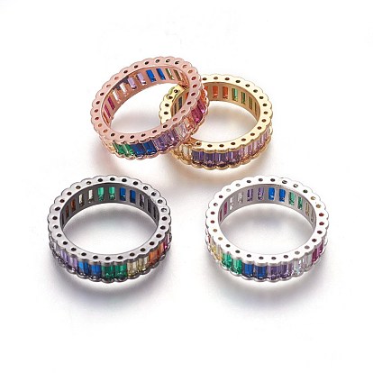Cubic Zirconia Rings, with Brass Findings