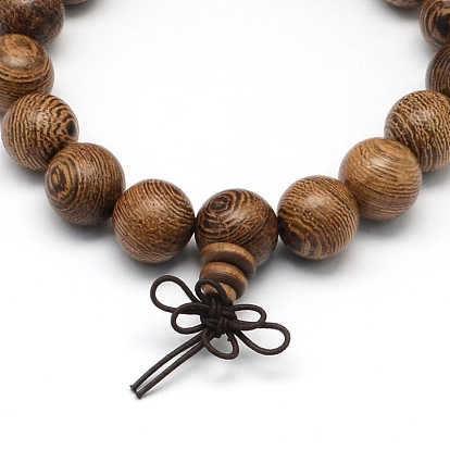 Wood Mala Bead Bracelets, Stretch Bracelets
