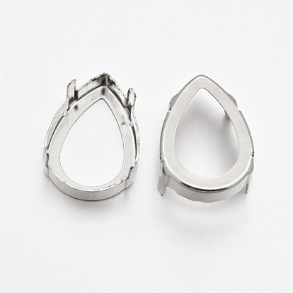 Плоская каплевидная латунь, настройки когтей для остроконечных страз, настройки открытой спины