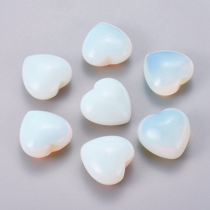 Synthetic Opalite Beads, Heart, No Hole/Undrilled