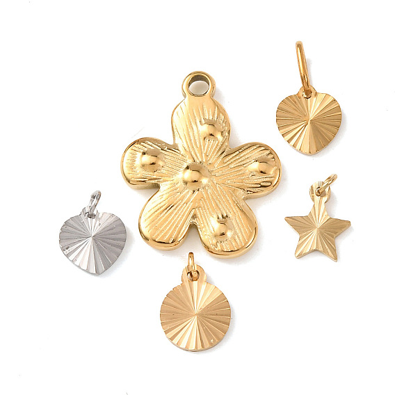 304 подвески из нержавеющей стали, с целью перехода в кольце, золотой / нержавеющая сталь цвета