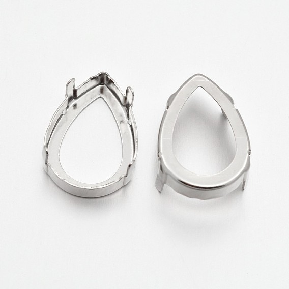 Плоская каплевидная латунь, настройки когтей для остроконечных страз, настройки открытой спины