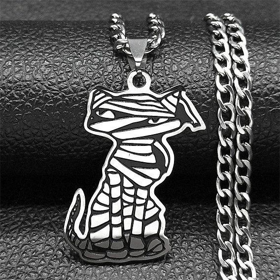 201 подвесные из нержавеющей стали ожерелья, мама-кошка