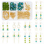 DIY Jewelry Set Making Kit, Brass Linking & Pendants & Earring Hooks & Jump Ring & Pins, Alloy Pendants, Glass Beads