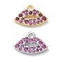 Micro pavé de latón encantos de circonita cúbica rojo violeta medio, labio encantos