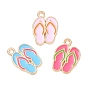 Alloy Enamel Pendants, Slipper Charms, Golden