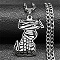 201 подвесные из нержавеющей стали ожерелья, мама-кошка