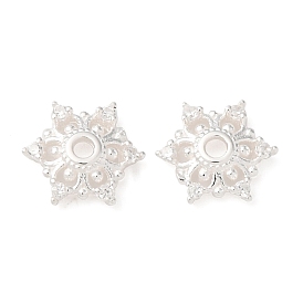 S925 серебряные колпачки для бусин с кубическим цирконием, цветок