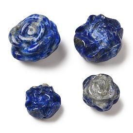 Natural Lapis Lazuli Carved Beads, Flower