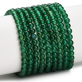 Натуральные бусины из зеленого оникса и агата (окрашенные и нагретые), круглые