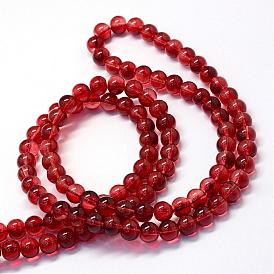 Baking Painted Transparent Glass Round Bead Strands, 10~10.5mm, Hole: 1.5mm, about 80~85pcs/strand, 31.4 inch