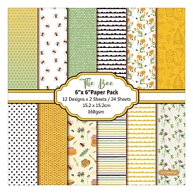 24Pcs 12 Styles Scrapbook Paper Pads, for DIY Album Scrapbook, Background Paper, Diary Decoration