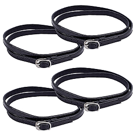 5 пары шнурков из искусственной кожи для обуви на высоком каблуке с защитой от распускания, обувные ленты, Сплав с застежкой