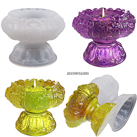 Lotus DIY Candle Holder Silicone Molds, Resin Casting Molds, For UV Resin, Epoxy Resin Jewelry Making