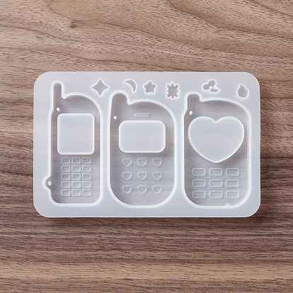 DIY Cellphone-shaped Pendant Food-grade Silicone Molds, Quicksand Molds, Resin Casting Molds, For UV Resin, Epoxy Resin Craft Making