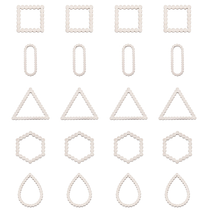 201 Stainless Steel Linking Rings, Laser Cut, Mixed Shapes