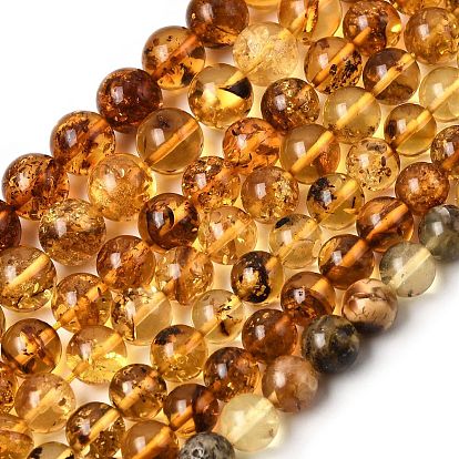 Янтарные шарики нити, круглые, сгладить