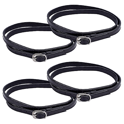 5 пары шнурков из искусственной кожи для обуви на высоком каблуке с защитой от распускания, обувные ленты, Сплав с застежкой