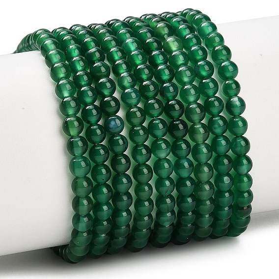 Натуральные бусины из зеленого оникса и агата (окрашенные и нагретые), круглые