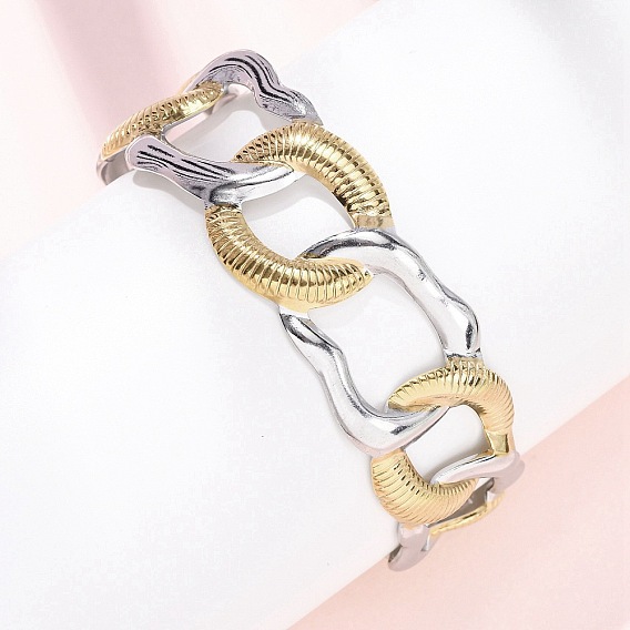 Овальные 304 браслеты-манжеты из нержавеющей стали для женщин, ионное покрытие (ip)