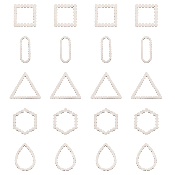 201 Stainless Steel Linking Rings, Laser Cut, Mixed Shapes