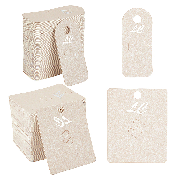 200 Pcs 2 Styles Paper Hair Clip & Brooch Display Card Sets