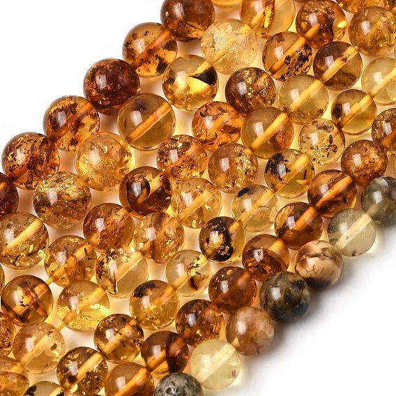 Янтарные шарики нити, круглые, сгладить