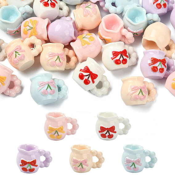 30шт. 5 цветная смоляная ваза с вишневым узором, аксессуары для кукольного домика, для украшения настольного дисплея домашнего офиса