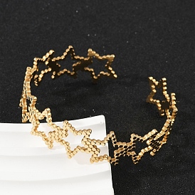 304 женские браслеты-манжеты из нержавеющей стали, звезда, полый