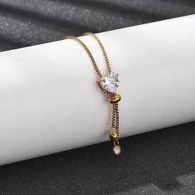 304 ожерелья-лариаты из нержавеющей стали с кристаллами и стразами в форме сердца для женщин