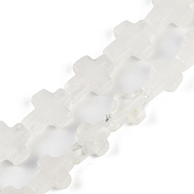 Natural Quartz Crystal Beads Strands, Rock Crystal Cross