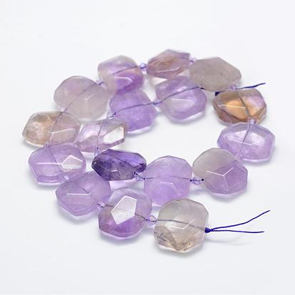 Natural Ametrine Beads Strands, Faceted, Rectangle