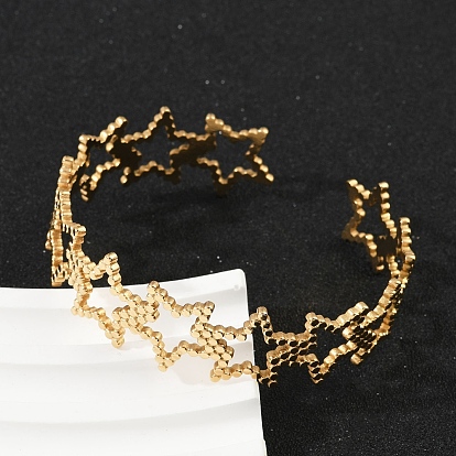 304 женские браслеты-манжеты из нержавеющей стали, звезда, полый